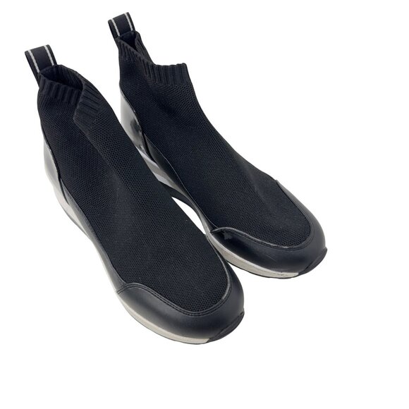 Michael Kors Womens SZ 7 Slip-On Stretch Knit Sock High Top Sneakers Black - Picture 16 of 16